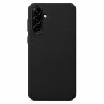 قاب سیلیکونی مشکی سامسونگ Galaxy A36 با نمای پشت و جلوی گوشی روی پس‌زمینه سفید