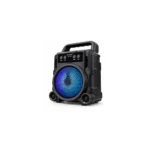 اسپیکر بلوتوثی قابل حمل Greatnice مدل GTS-1360 مشکی با بلندگوی ۳ اینچی، نورپردازی LED رنگی و دسته حمل