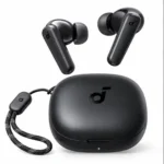 هندزفری بلوتوثی انکر Soundcore R50i مشکی با دو گوشی بی‌سیم، کیس شارژ و بند نگهدارنده