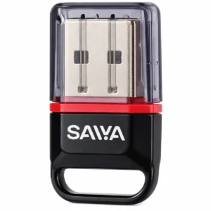 دانگل بلوتوث سایا YD-M24 مشکی با نوار قرمز، درپوش شفاف و کانکتور USB-A